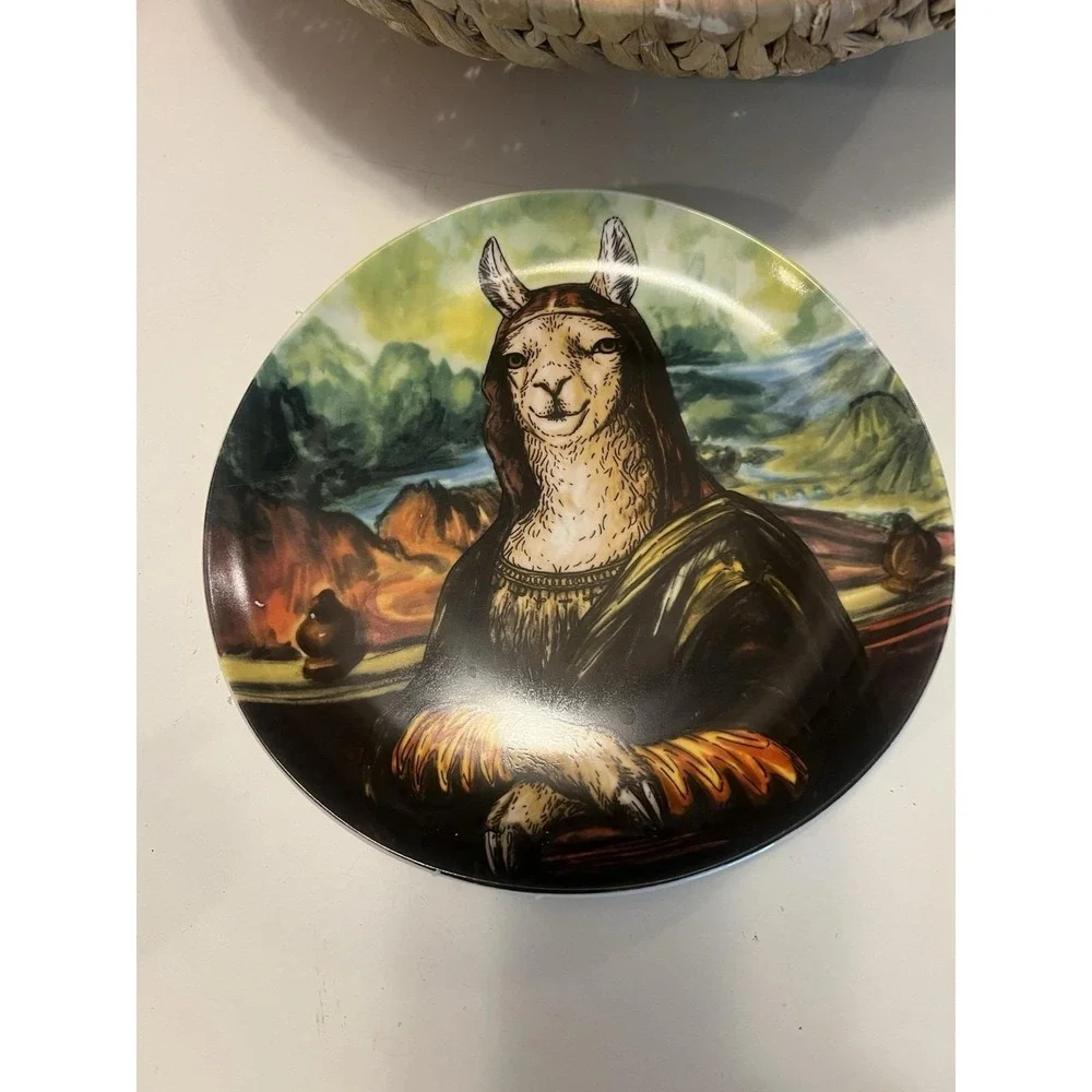 west elm rachel kozlowski dapper animal plate Works Of Art Llama As Mona Lisa